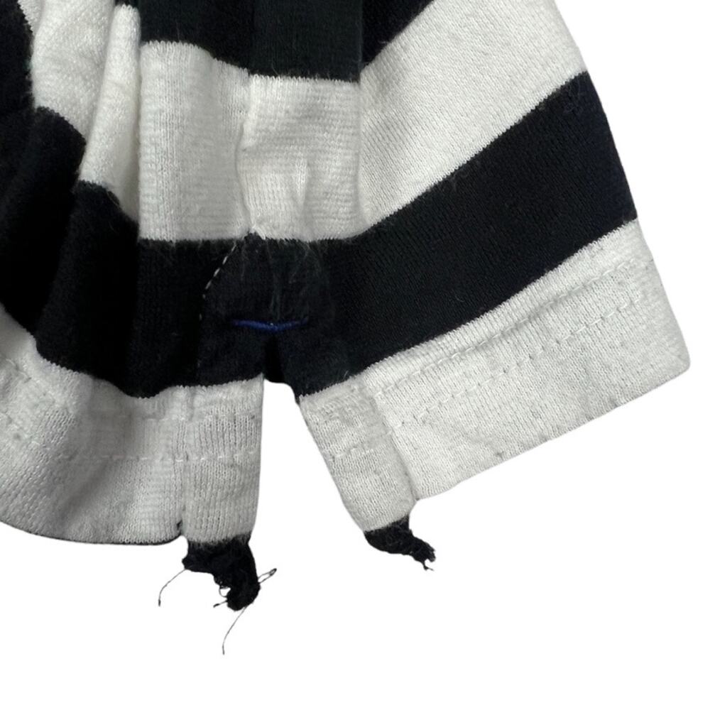 Club‎ Monaco Polo Shirt Black White Striped Short Sleeve Collared Cotton Men's S - Picture 8 of 9